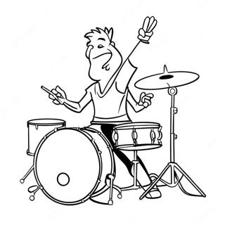 Drommer In Aksie Rotsband Inkleurblad 114814 50546