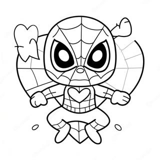 Oulike Spiderman Met Hart Inkleurblad 115304-50922