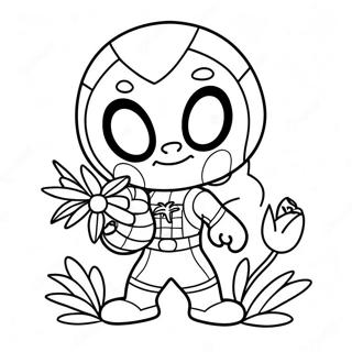 Schattige Spiderman Wat Blomme Hou Inkleurblad 115306-50930