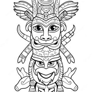 Dier Totempaal Inkleurblad 115539 51113