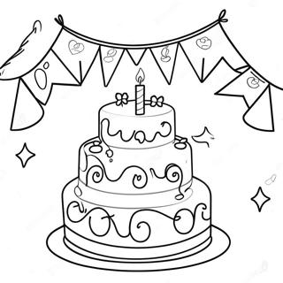 Gelukkige Verjaardag Banner Inkleurblad 115588-51145