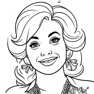Dolly Parton Portret Inkleurblad 115616-51173