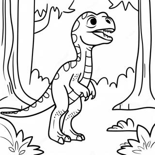 Spookagtige Velociraptor In Die Woud Inkleurblad 116181 51605