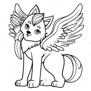 Fantasie Wolf Met Engelagtige Vlerke Inkleurblad 116286 51692