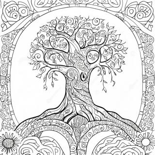 Gedetailleerde Boom Van Die Lewe Inkleurblad 116750-52217