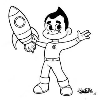 Jimmy Neutron Met Raket Inkleurblad 116773-52228