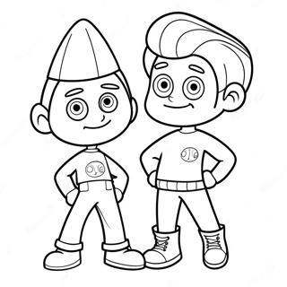Timmy Turner En Jimmy Neutron Inkleurblad 116774-52232