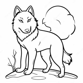 Majestueuse Wolf In Maanlig Inkleurblad 116953-52367