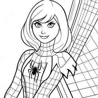 Gwen Stacy In Spider Man Kostuum Inkleurblad 116979-52386