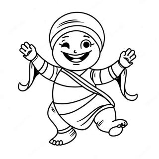 Gelukkige Mummie Wat Dans Inkleurblad 117366-52686