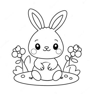 Koue Kawaii Haas Met Blomme Inkleurblad 117855-53054