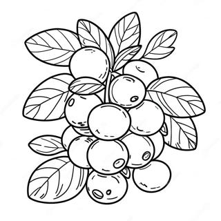 Realistiese Bloubessie Kluster Inkleurblad 117935-53124