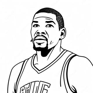 Kevin Durant Skiet Inkleurblad 118039-53204