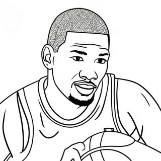 Kevin Durant Met Basketbal Inkleurblad 118040-53208