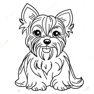 Realistiese Yorkie Inkleurbladsye