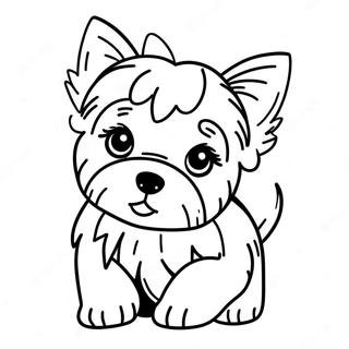 Schattige Realistiese Yorkie Welpie Inkleurblad 118115-53259