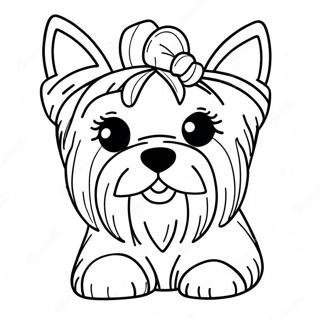 Realistiese Yorkie Met Strik Inkleurblad 118116-53263