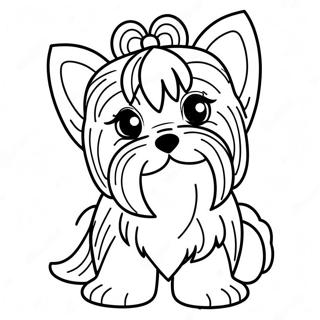 Realistiese Yorkie Met Strik Inkleurblad 118116-53264