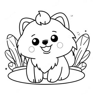 Schattige Pomeranian Hondjie Inkleurblad 118574-53725