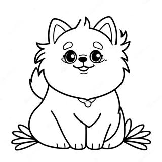 Schattige Pomeranian Hondjie Inkleurblad 118574-53726