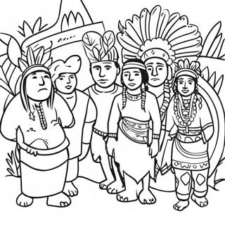 Feestelike Inheemse Volke Dag Byeenkoms Inkleurblad 118706-53833