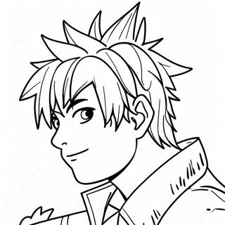 Koel Anime Seun Met Spiky Hare Inkleurblad 119037-54088