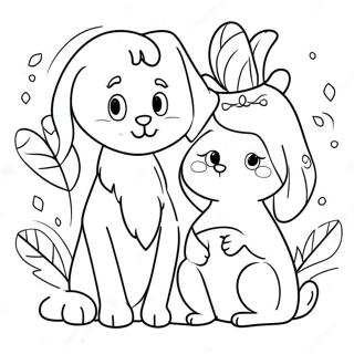 Schattige Troeteldiere Met Eienaars Inkleurblad 119426-54397