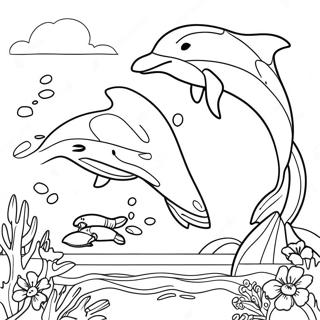 Speelse Dolfyne Wat Spring Inkleurblad 119734-54637