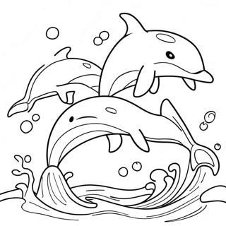 Speelse Dolfyne Wat Spring Inkleurblad 119734-54639