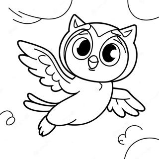 Owlette Wat Deur Die Lug Soar Inkleurblad 11996-166