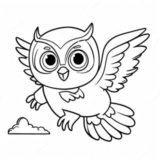 Owlette Wat Deur Die Lug Soar Inkleurblad 11996-168