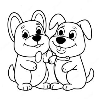 Gelukkige Kathond Vriende Inkleurblad 120018-54853