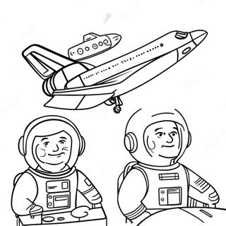 Ruimte Shuttle Met Astronauts Inkleurblad 120224-55019