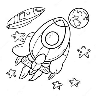 Karikatuur Ruimte Shuttle Inkleurblad 120225-55021