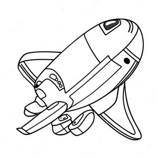 Karikatuur Ruimte Shuttle Inkleurblad 120225-55022