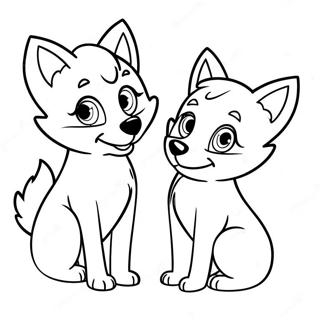 Schattige Jakkals En Hound Vriende Inkleurblad 120299 55074