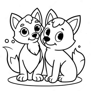 Schattige Jakkals En Hound Vriende Inkleurblad 120299 55076