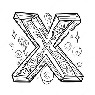 Letter X Inkleurbladsye