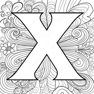 Letter X Inkleurblad 120399-55146