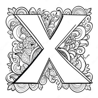 Letter X Inkleurblad 120399-55147