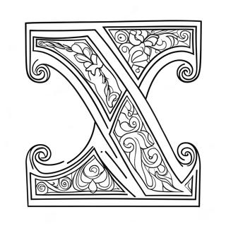 Letter X Inkleurblad 120399-55148