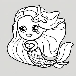 Majestueuse Swart Meermin Met Lang Hare Inkleurblad 120606-55317