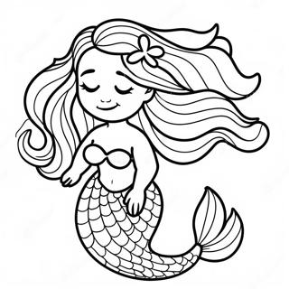 Majestueuse Swart Meermin Met Lang Hare Inkleurblad 120606-55319