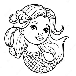 Majestueuse Swart Meermin Met Lang Hare Inkleurblad 120606-55320