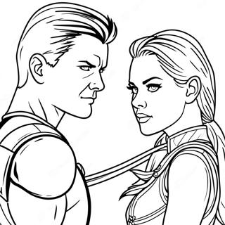 Hawkeye En Swart Weduwee Inkleurblad 121195-55970