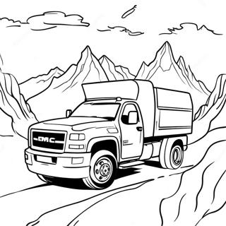 Gmc Vragmotor Op N Bergpad Inkleurblad 121402-56105