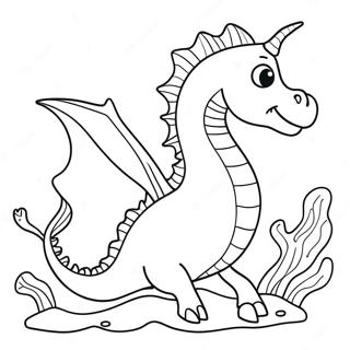 Speelse See Draak Inkleurbladsy 121505-56181