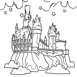 Hogwarts Kasteel Kersfees Inkleurblad 122143-56678