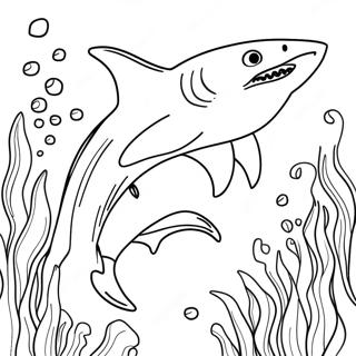 Groot Wit Haai Wat Swem Inkleurblad 122476-56996
