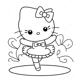 Hallo Kitty Ballerina Outo Inkleurbladsye